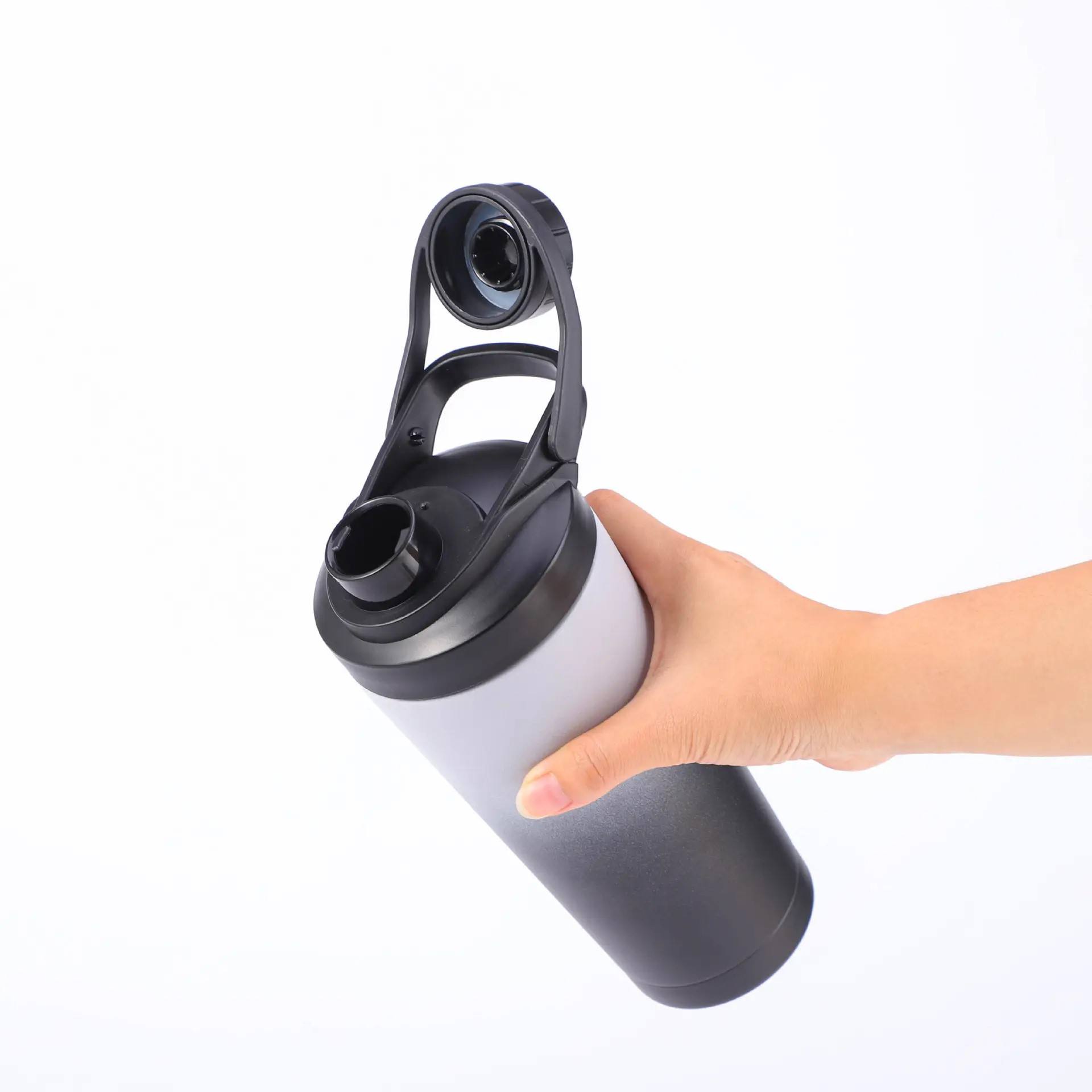 750ml Protein Tumblers Gym Portable Bottle with Handle Double Wall Stainless Steel Protein Shaker Bottle