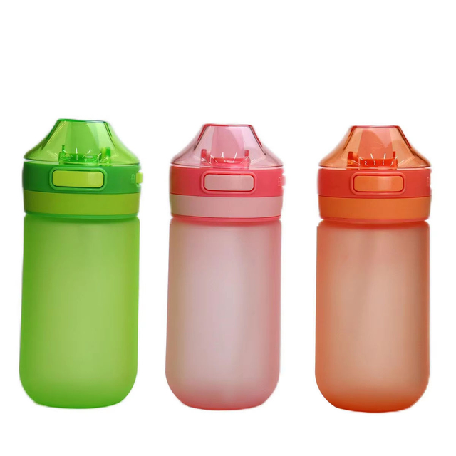 17oz Simple and Design Bpa-Free Plastic Water Bottle Straw Drink Water Bottle for Children Kids School