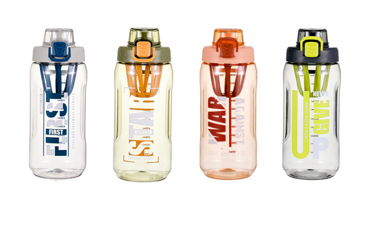 1400ML Custom Multi-style Multi-color Wholesale Minimalist Bpa Free Plastic Water Bottle With Scale and Handle
