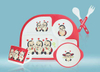 Customized Bamboo Fiber Kid Dinnerware Kids Eating Tableware Set