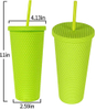 Wholesale Reusable Diamond Drinking Cups Multi Color Tumblers Double Wall Matte Plastic 24oz studded Tumblers