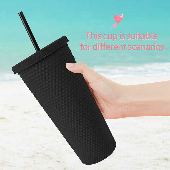 Gobelet Avec Couvercl Noir Mothers Day Tumblers 24Oz Plastic Insulated Tumbler With Straw and Lid