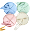 Pratos De Palha De Trigo Infantil Custom Dessert Plates RPET BPA FREE PLASTIC Plates Divided Plate