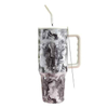 40oz Custom Logo Stainless Steel Thermal Travel Coffee Mug Hot and Cold Vacuum Insulated Tumbler With Handle Straw