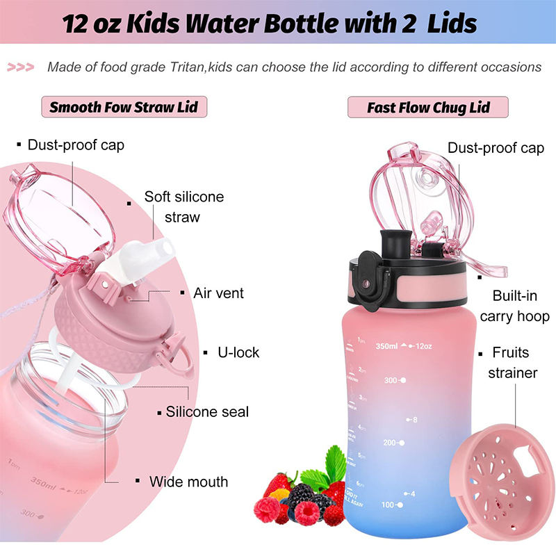 Cartoon Cute Kids and Children Plastic Water Bottles for Drinkking