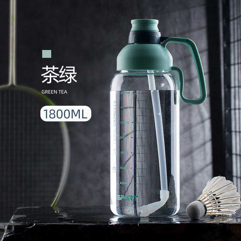 1.8L Wholesale Custom logo Bpa Free Plastic Gym Sport Plastic Water Bottles with Motivational Time Marker