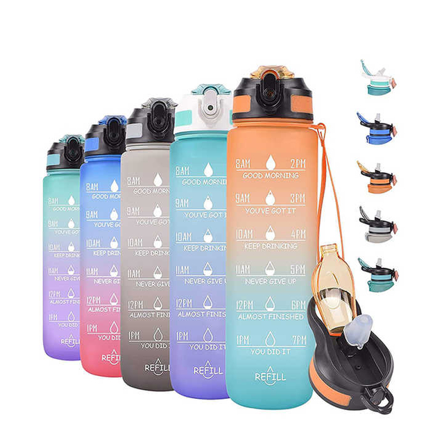 Bouteille Deau En Paille Botella De Agua De Viaje 1Litre Low Price Bottle Water for Students With Straw Bottles