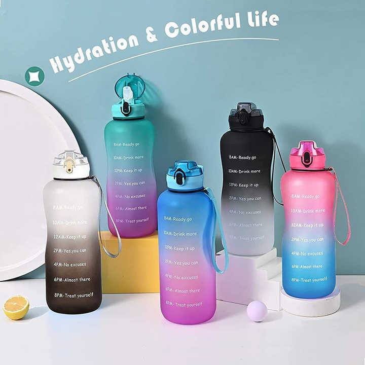 Botella Deporte Garrafa Motivacional 2L 2 Litr Set 3 Pcs Motivational 2 L Water Bottle With Time Stamps