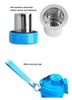 Leak Proof Alkaline Tritan Water Bottle with Infuser Filter Purify Hydrogen