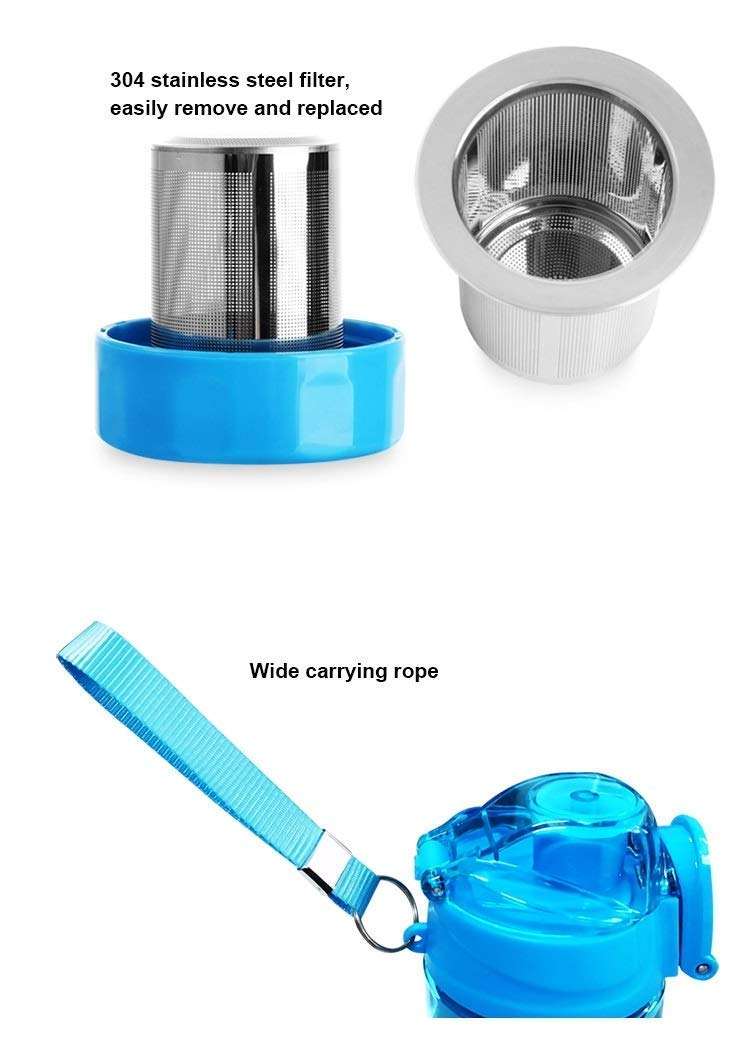 Leak Proof Alkaline Tritan Water Bottle with Infuser Filter Purify Hydrogen