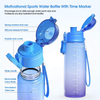 Wholesale Eco Friendly Tritan Plastic Sport Water Bottle With Time Marker Custom Straw Lid Drink Motivational Water Bottle