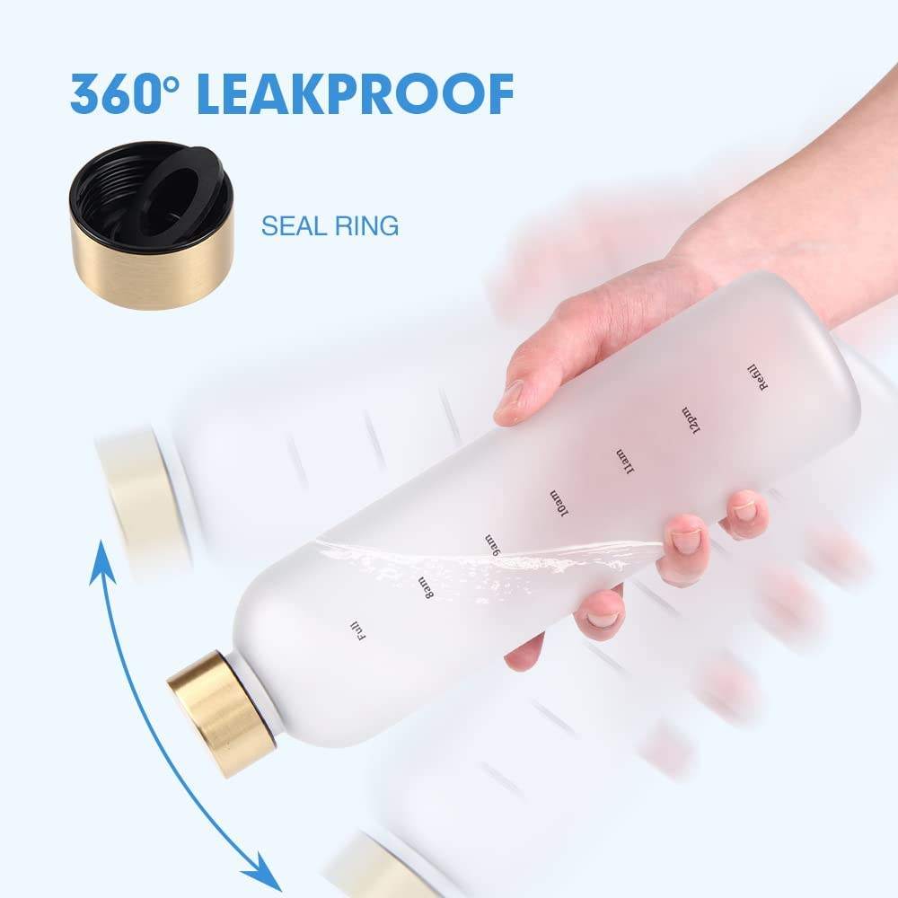 BPA Free Frosted Leakproof Motivational Time Marker 32 OZ Water Bottles With Times