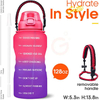 2.2L 64OZ Plastic Water Bottle Large Wide Mouth Leakproof Durable BPA Free Motivational Fitness Sports