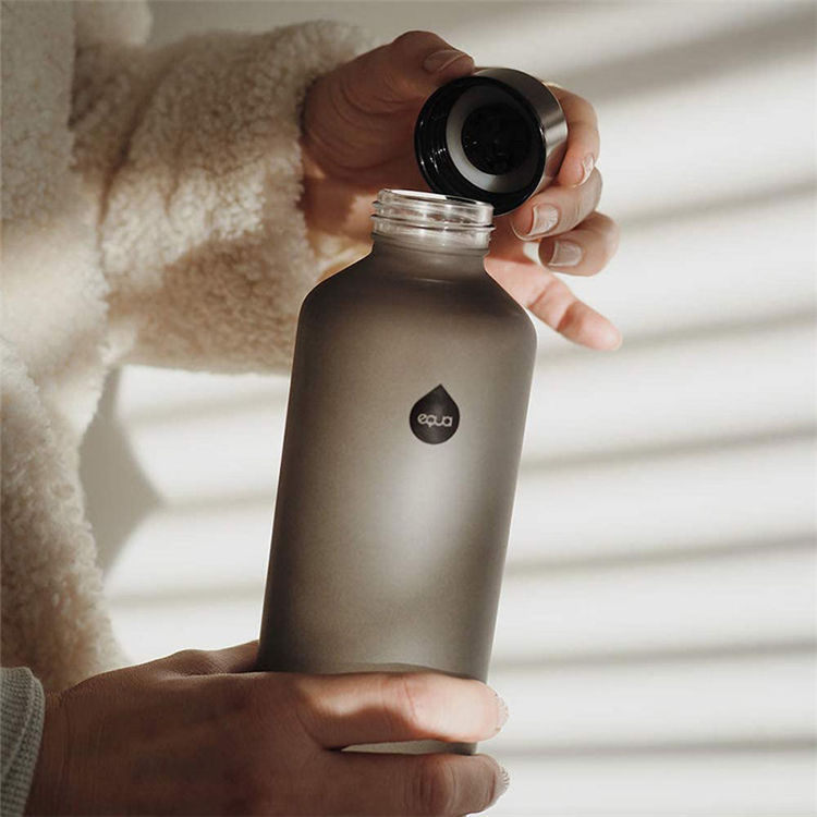 Wholesale Bouteille D'Eau Verre Frosted Glass Drinking Bottle Drink Water Bottle