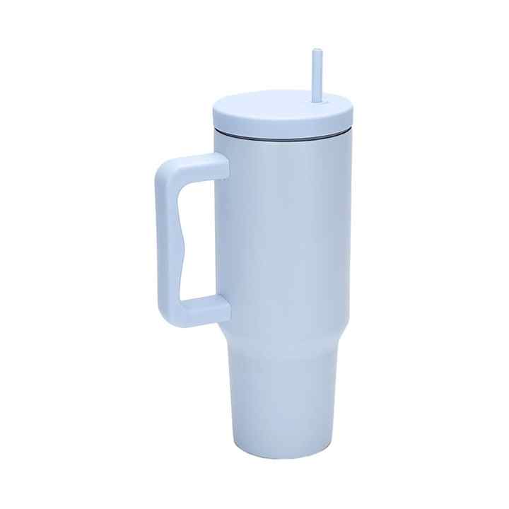 40oz Custom Logo Powder Coated Double Wall Stainless Steel Insulated Cups Coffee Tumbler With Straw