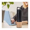 550ml Double Wall Custom Logo Bamboo Wooden Vacuum Flask Insulated 18/8 Stainless Steel Water Bottle