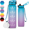 Sports Water Bottle Portable Tritan Leakproof Drinking Bottle with Flip Infuser One Hand Open