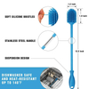 Durable Cup Washing Brush Portable Silicone Long Handle Bottle Brush Hang Hole Design Easy Storage Cleaning Bottle Brushes