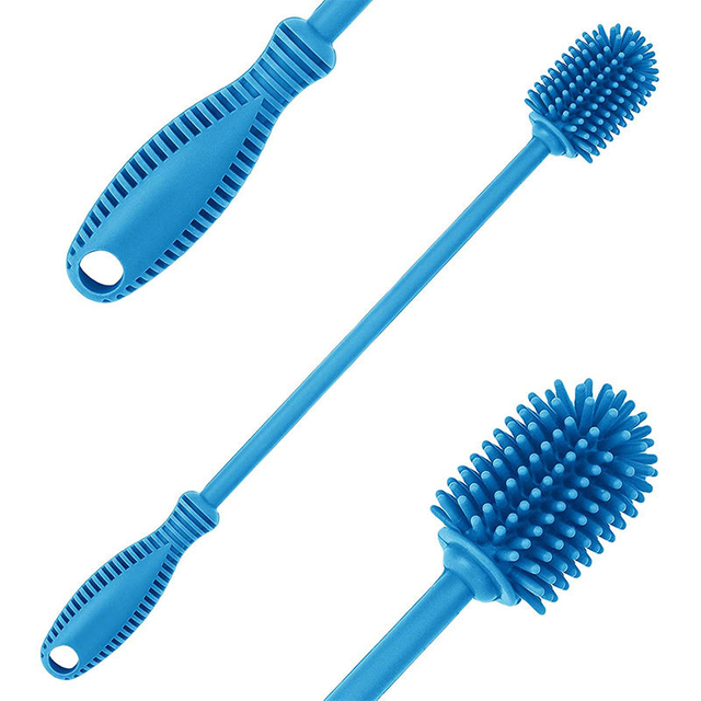 Durable Cup Washing Brush Portable Silicone Long Handle Bottle Brush Hang Hole Design Easy Storage Cleaning Bottle Brushes