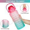 High Quality 64Oz Gradient Color Big Capacity Tritan Plastic Sports Water Bottle With Straw Time Marker