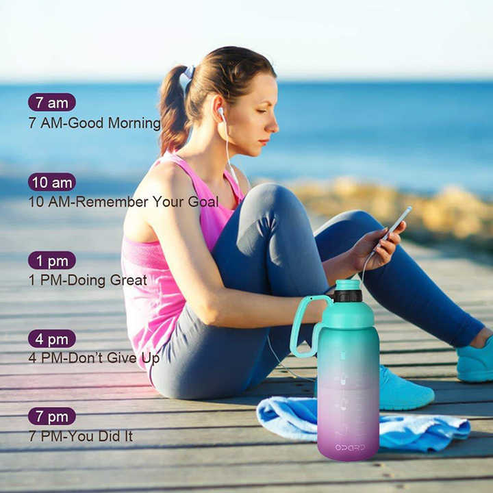 Botella De Agua 2L Sports Motivational 2000 Ml Bottles With Time Marker in Stock Water Bottle