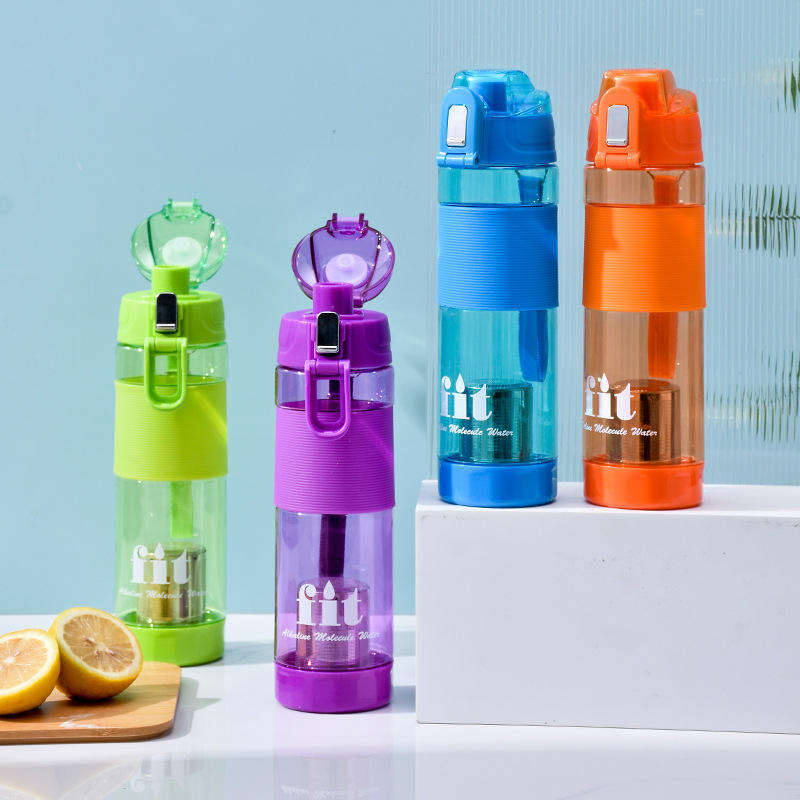 Wholesale Custom 650Ml Transparent Portable Healthy Alkaline Water Bottle With Strainer