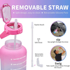 BPA Free Motivational Water Bottle With Time Marker Leakproof Half Gallon Water Bottle With Handle