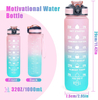 Customised 32 Oz Bpa Free Plastic Fitness Workout Sport Motivational Time Marker Water Bottle With Straw Strainer
