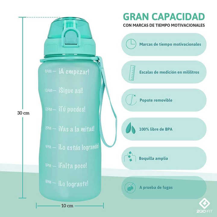 Garrafa De Agua 2 Litros Botellas De Agua 2Litros Leakproof 2 Liter Plastic Gym Fitness Water Bottle With Custom Logo