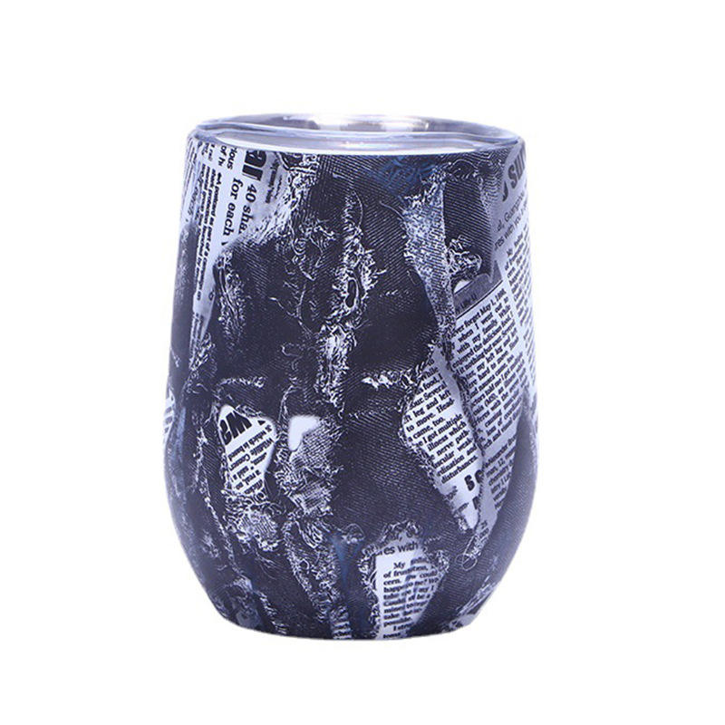 12oz Stainless Steel 304 Custom Logo Insulated Vacuum Egg Shape Wine Tumbler Wholesale Coffee Travel Mugs Keep Cold