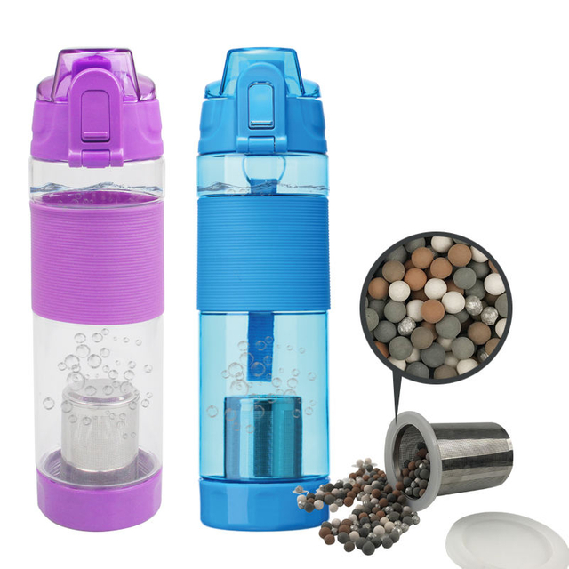 Plastic Korea Ceramic Ball Tritan Hydrogen Alkaline Ionizer Water Bottle with Filter