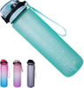 Outdoor Sport Plastic Tritan Cool Water Bottle BPA Free 32 oz Motivational Drinking Water Bottle With Time Marker and Straw