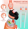32oz Motivational Gradient BPA FREE GYM Fitness Sports Leakproof Wide Mouth Tritan Plastic Water Bottle With Time Marker