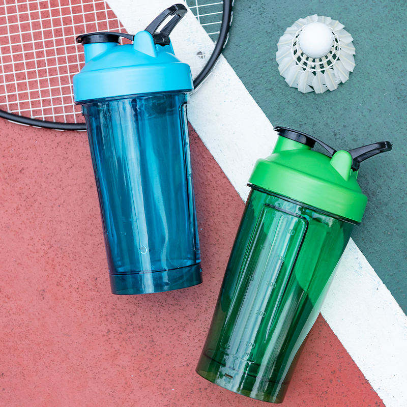 Custom Direct Drinking Black Plastic Gym Mixer Protein Shaker Shake Bottle With Wire Ball