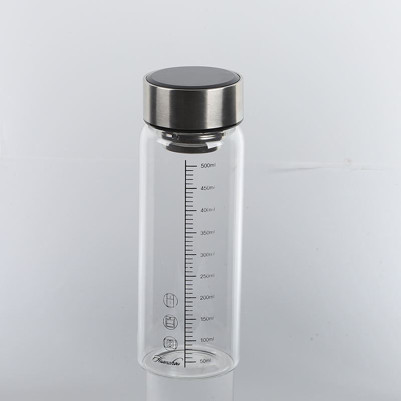 16 Oz 500 Ml 500Ml Glass Drink Water Bottle for Drinking Water With Lid Custom Logo