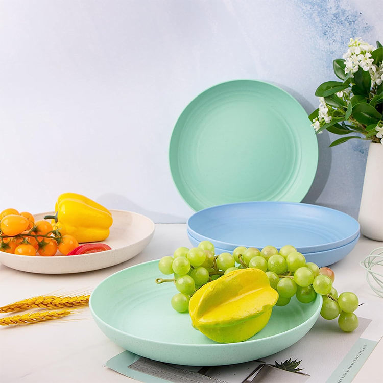 Platos De Fibra De Trigo 25 Cm Deep Dinner Wheat Straw Children Plate Plates