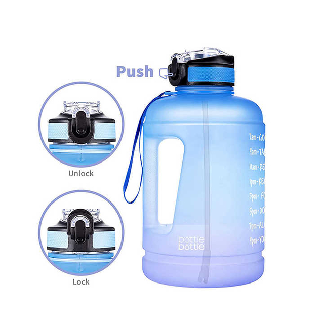 3 En 1 Botella Motivacional Bottles With Times to Drink and Straw Track Intake 128 Oz Water Bottle
