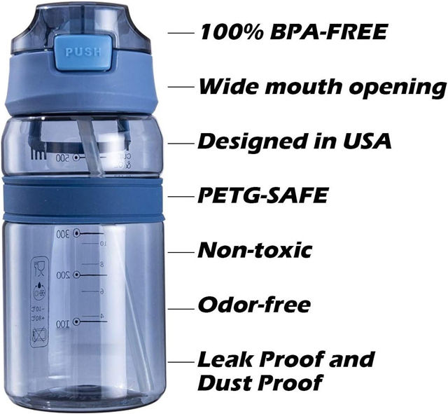 Bpa Free 550 ml 18oz Plastic Gym Sports Water Bottle Drink Bottle