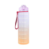 Garrafa De Agua Platico Personalizada 1 Litre Custom Water Bottle With Time Marker With Straw Bottles