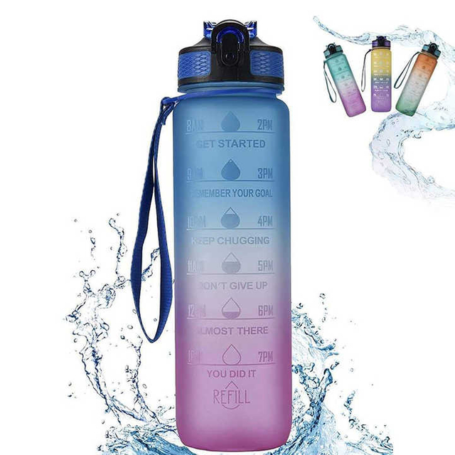Botella Agua Gym Hydratante Tritan Plastic 1000 Ml Portable Sport Water Bottle Custom Sports Gym Logo Bottles