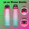 1000ml Water Bottles Customization Plastic Big Capacity Bottles with Time Marker Wide Mouth Leakproof Durable