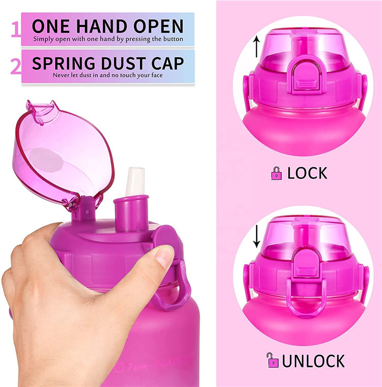 2 Liter Bouteille D Eau En Plastic Eco Friendly Gym Plastic Drinking Water Bottle With Straw