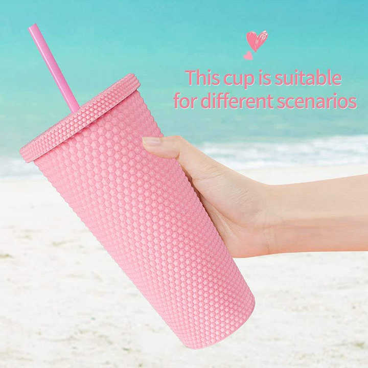Kahve Fincan Cangkir Kopi May in Coc Nhieu Mau Matte Coffee Mug With Straw Pre Drilled Double Wall Cups Plastic Tumbler