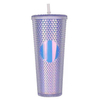 OEM ODM logo and Color BPA FREE Eco Plastic 20oz 24oz Diamond Tumbler Durian Cup studded Tumblers Cups With Lid and Straw