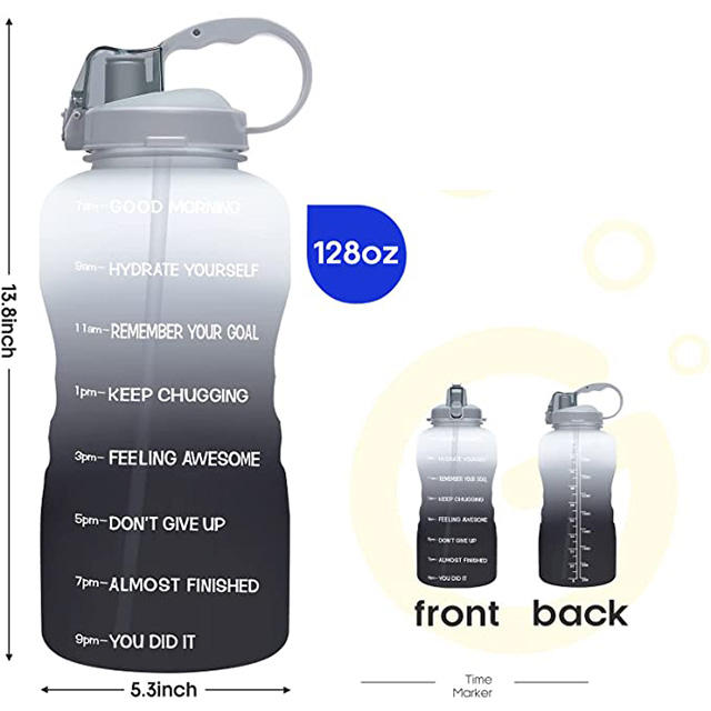 128OZ 3.78L square Leak-proof Gift Outdoor Sports clear BPA FREE Plastic Water Bottle Soft Plastic Water Bottle