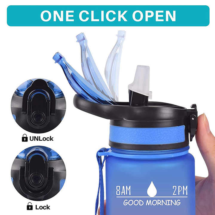 Botellas De Agua a Granel Outdoor Sport Motivational Workout Bpa Water Bottle With Time Marker