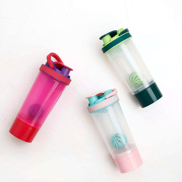 Wholesale 600Ml Transparent Colorful Bpa Free Cute Plastic Gym Protein Water Bottle With Handle Tea Infuser