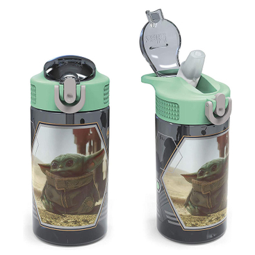 2024 Plastic Kids Water Bottle with Straw Cute Printing Child Drink Water Bottle