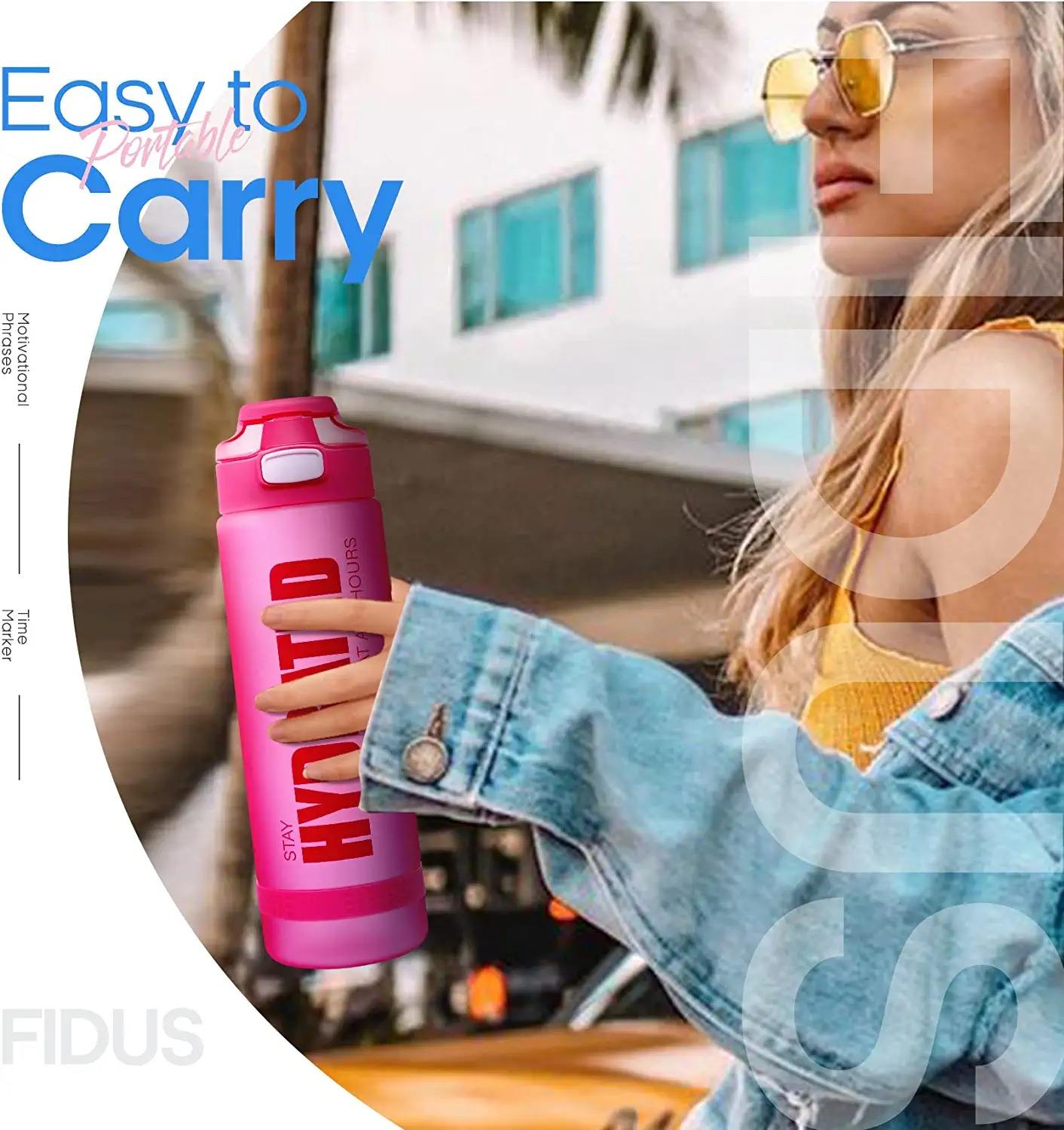 32oz Motivational Water Bottle with Time Marker Custom LOGO BPA Free Plastic Water Bottles Wholesale