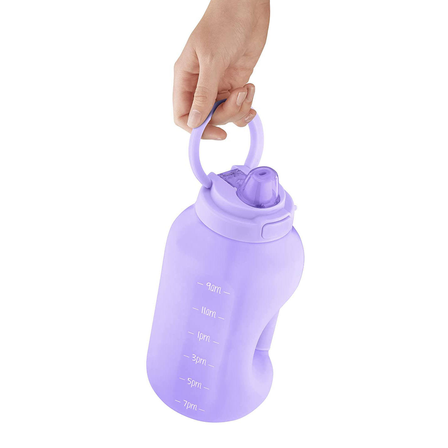 Custom LOGO & Color Half Gallon Motivational Bottle with Time Marker Outdoor Fitness Water Bottle Lid with Locking